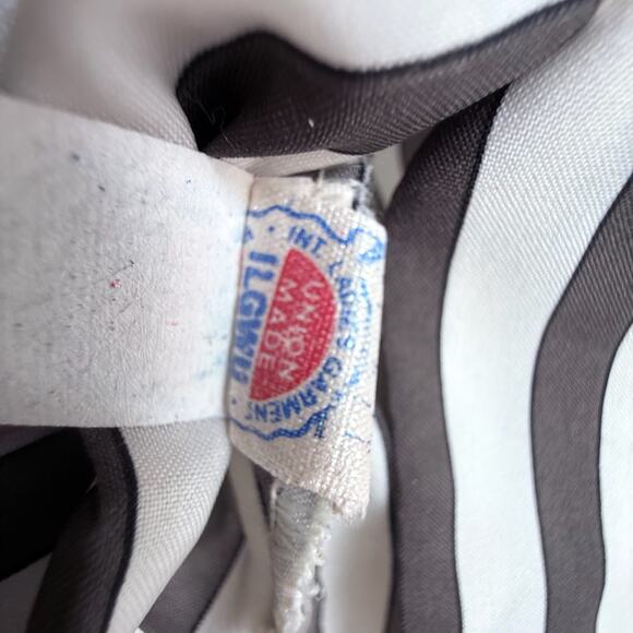 Vtg 70s Puff Sleeve Blouse Striped Button Up Shirt Womens M French Girl Classic - Picture 5 of 7